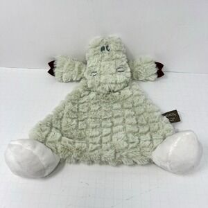 Demdaco Green Gator Lovey Rattle Security Blanket Baby Plush Toy